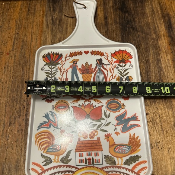 Vintage Country Cutting Board Melamine Hen Rooster Brookpark - Picture 7 of 7